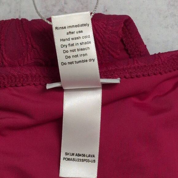 NWT Andie The Bikini Bottom Lava Pink Floral Pattern Brief Size XL - Picture 6 of 8